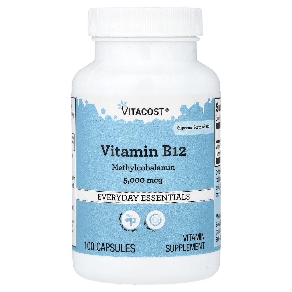 Vitacost Vitamine B-12 Methylcobalamine - 5000 mcg - 100 capsules