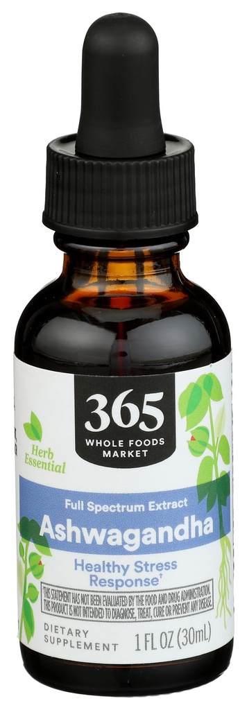 365 door Whole Foods Market, Ashwagandha Full Spectrum Extract, Healthy Stress Response, 1 Fl Oz