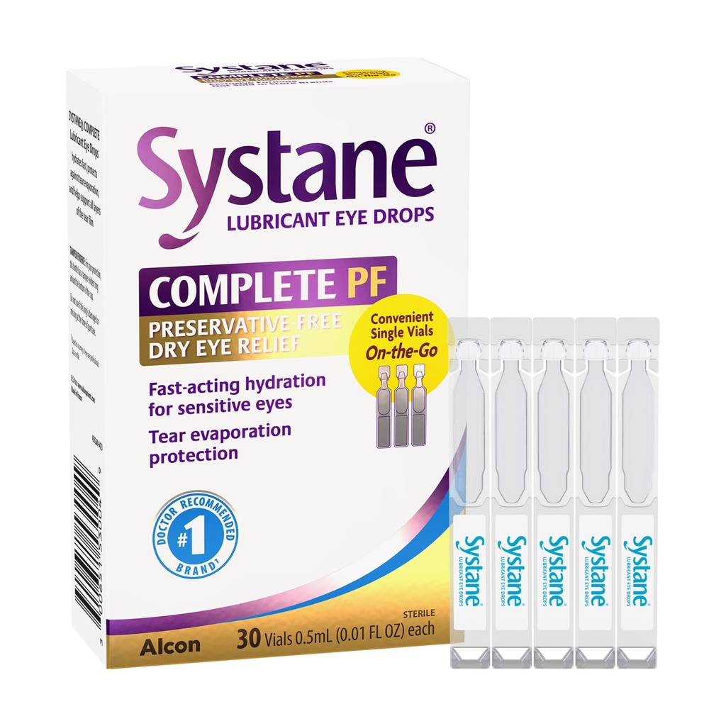 Systane Complete Unit-Dose Conservative-Free Eye Drops 30ct Injectieflacons voor eenmalig gebruik voor droge ogen