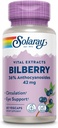 SOLARAY Bilberry Berry Extract 42 mg, Eye Health & Circulatie Ondersteuning, met 36% Anthocyanosides, Vegan, 60 VegCaps