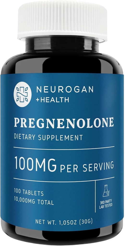 Neurogan Pregnenolone Supplement- 100 mg per portie - 100 tabletten - natuurlijke prohormoon ondersteuning Hormone Balance & Healthy Aging - niet-GMO- Made in USA