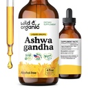 Les gouttes d'Ashwagandha sauvage et biologique - Supplément de soutien de l'humeur avec extrait de racine Ashwagandha - gouttes liquides pour le calme mental - Suppléments de relaxation - sans sucre et sans alcool - 4 fl oz