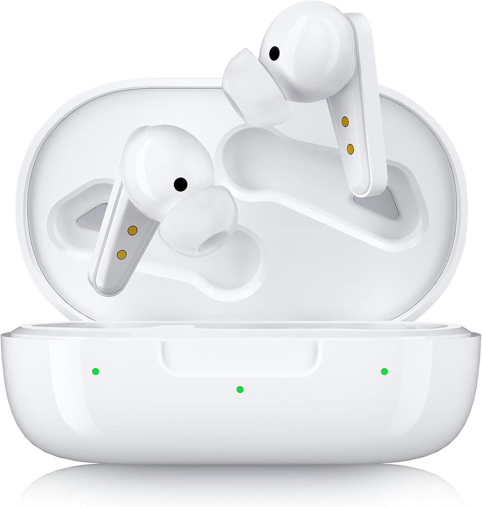 Aides auditives Kingwell OTC rechargeables, aides auditives Bluetooth pour les aînés avec application intelligente, qualité sonore authentique, annulation du bruit 32 DSP Channel, pour perte auditive légère à sévère, blanc