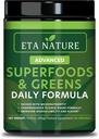 50 Super Greens Poeder - Groenen Superfood Poeder met Fruit en Groenten Supplementen - Supergreens Groen Poeder voor energie, spijsvertering, vitaliteit & Immuniteit - 30 Diners Vegan en Non-GMO