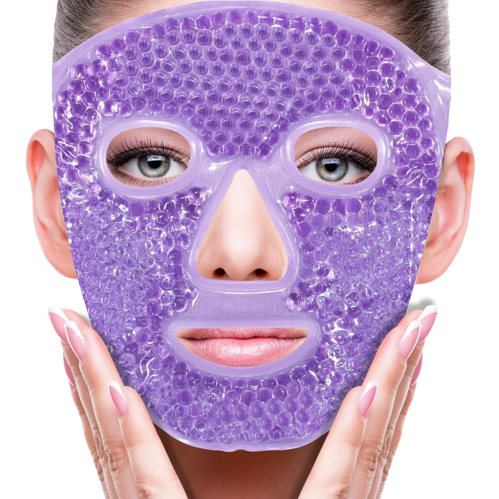 ZNÖCUETÖD Gezicht Oogmasker Ice Pack for Reducing Puffiness, Bags Under Eyes, Puffy Dark Circles, Migraine,Hot/Cold Pack with Soft Plush Backing (Paars #22)