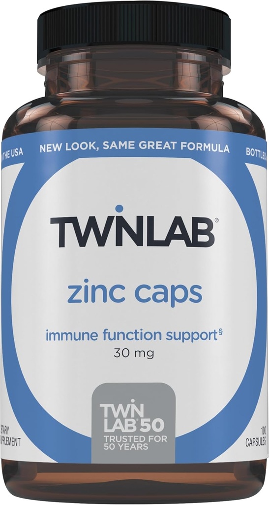 Twinlab zinkcaps - Immuunondersteuning, Metabolisme, huidverzorging, 100 capsules