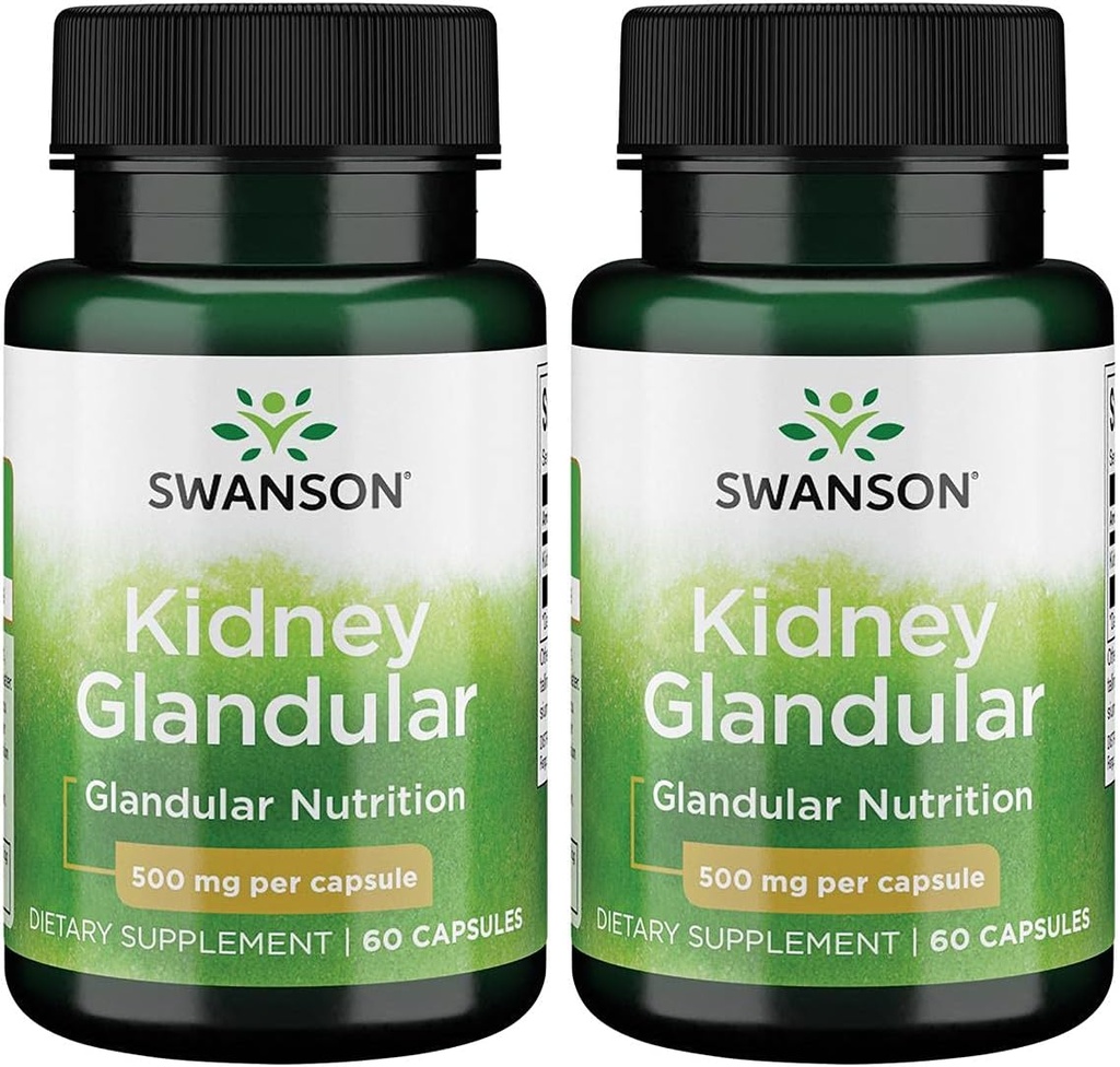 Swanson Nier Glandular 500 mg 60 Caps 2 Pack