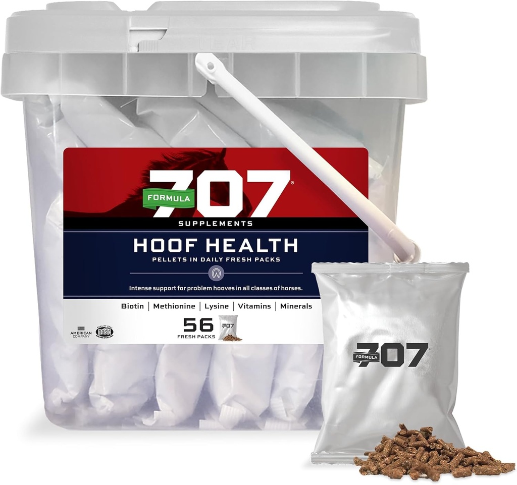 Formula 707 Hoof Health Equine Supplement, Daily Fresh Packs, 56 Day Supply - Biotin, Amino Acids, and Minerals to Improve and Support Healthy Horse Hooves
