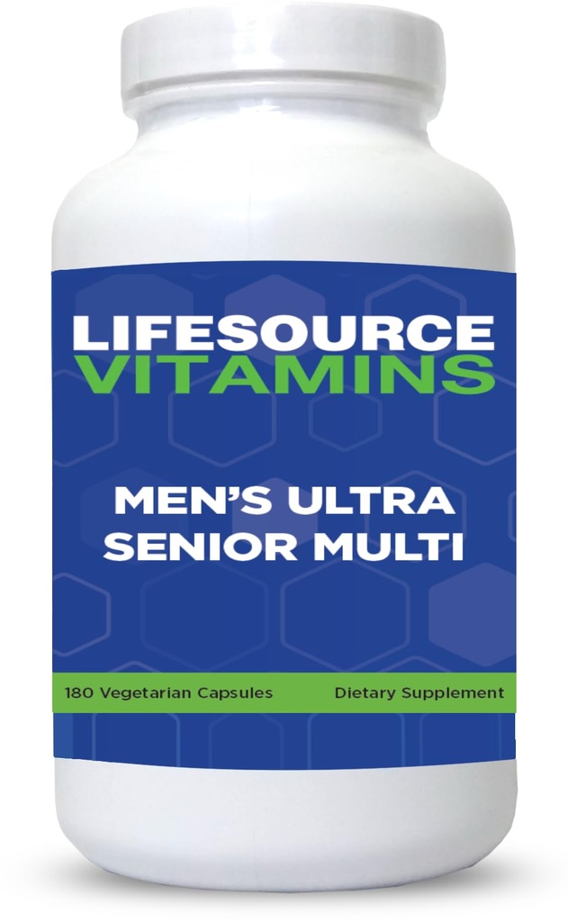 LifeSource Vitamines Mannen Senior Multi - Vegetarisch - Een Complete Multi voor mannen 50 jaar en ouder - 180 Capsules- 60 dagen levering