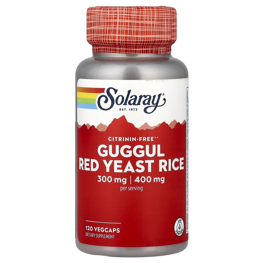 Solaray - Guggul & Red Gist Rice, 120 capsules