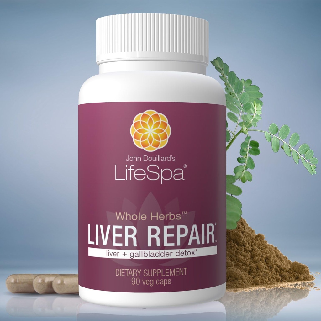 LifeSpa Herbes entières Réparer le foie , Détox du foie , Nettoyage et réparation du foie , Suppléments de santé pour la santé du foie , Supporte foie et Gallbladder Detox , 90 Capsules 475mg