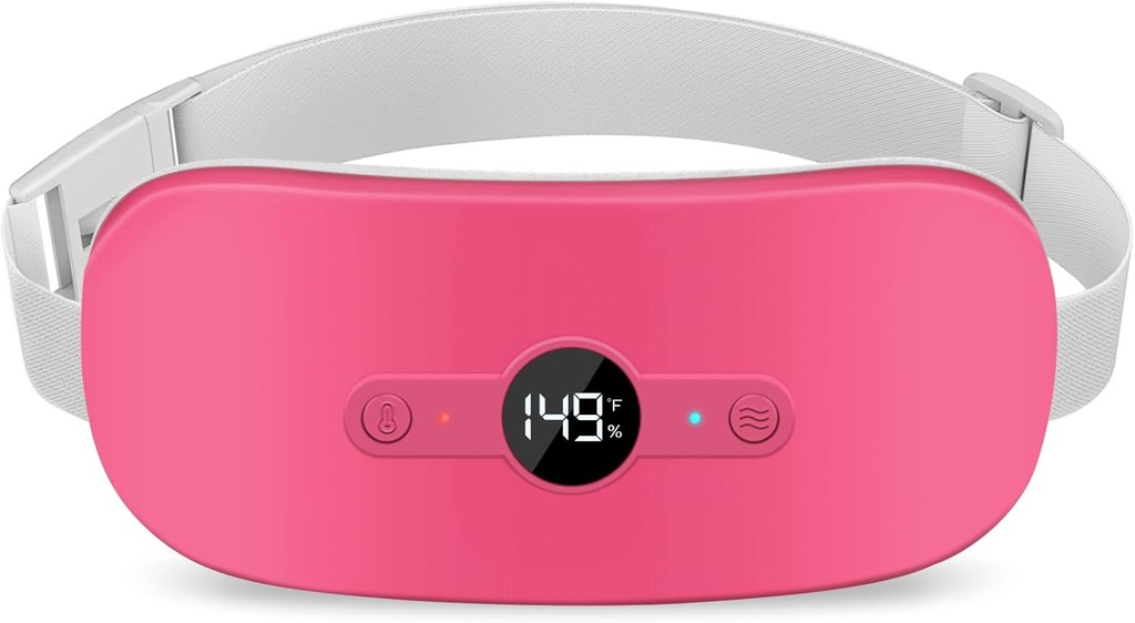 NOWWISH Verwarmingskussen voor periode Krampen pijnverlichting, draagbare elektrische Cordless Menstrual Verwarmingskussen oplaadbaar met 6 hitteniveaus en 6 massagemodi, Kerstcadeaus voor vrouwen tienermeisjes, rood