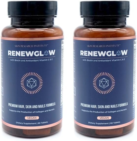SRILAbs Renewglow Biotin 5000mcg Hair Growth Supplement for Women 40 Plus - Gotu Kola Vitamine E, C zink voor gezond haar, huid en nagels met 27 Schoonheid verbeterende voedingsstoffen