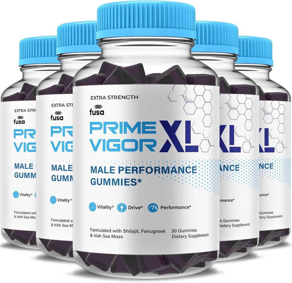 (5 Pack) Prime Vigo XL Gummies PrimeVigor XL Me Gummy Supplement, Prime Vigor Maximale sterkte Geavanceerd Shilajit Ierse Zee Mos Fenegriek Gummies voor mannen Energie & vitaliteit Ondersteuning (5 maand aanbod)