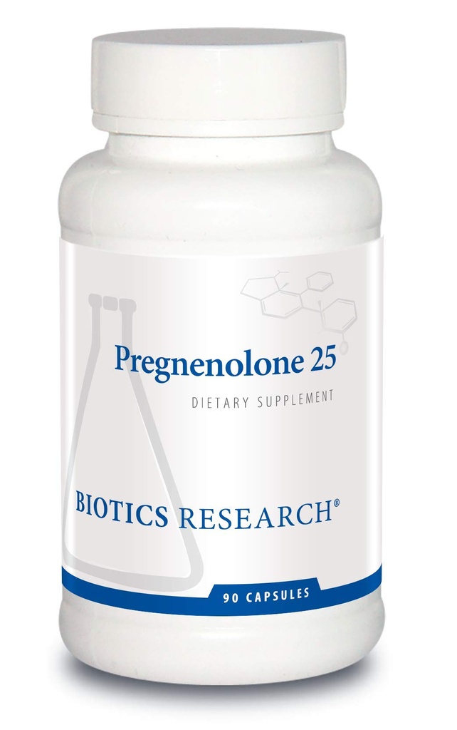 Biotica Onderzoek Pregnenolone 25-25 mg Pregnenolone Ondersteuning, Memory & Hormone Balance, Hormone Precursor of Parent Hormone. 90 capsules