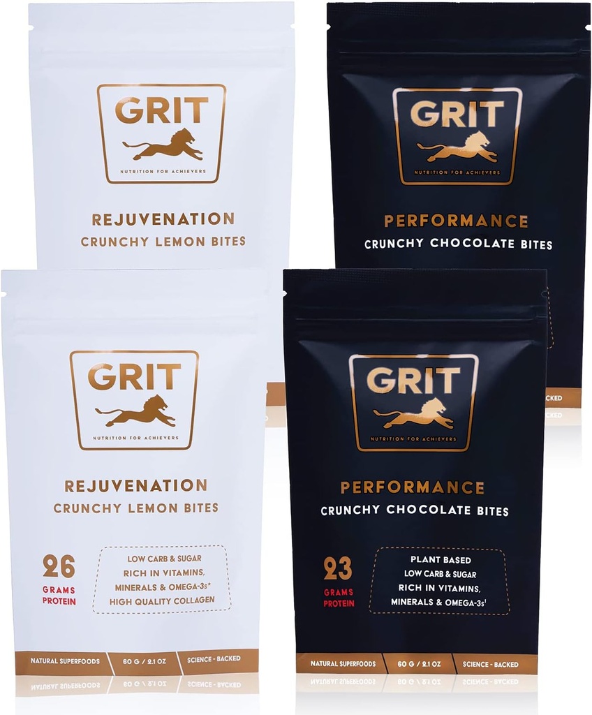 Nutrition Bites Sampler Pack de 23-26g Protéines de haute énergie Pré-entraînement et compléments de soutien interarmées de haute énergie (60g, 4 pack)