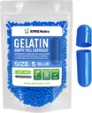 XPRS Nutra Maat 5 Lege capsules - 100 Tellen Zeer kleine Lege Gelatine Capsules - Pillen DIY Capsule vullen - Vulbare Pill Gel Caps voor Do-It-Yourself Vitamine Supplementen (Blauw)