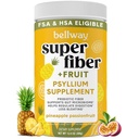Bellway Super Fiber Powder + Fruit, Suikervrij Biologische Psyllium Husk Powder Fiber Supplement voor Regularity, Bloating Relief & Digestive Health, Plant-Based, Ananas Passion Fruit (50 porties)