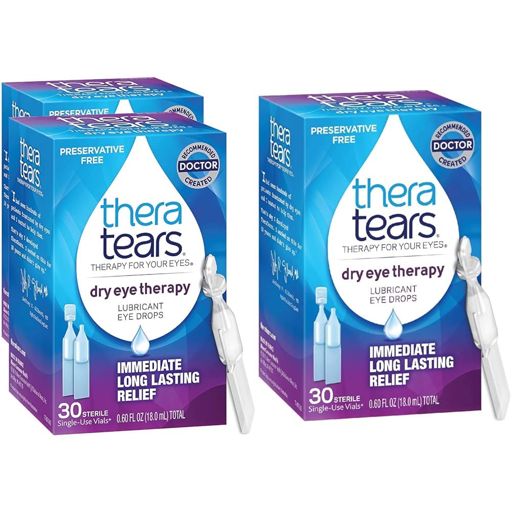 TheraTears droge oogtherapie oogdruppels conserveringsvrije 30 flacons 2 verpakkingen droge oogtherapie Smeermiddelen oogdruppels conserveringsvrije 30 flacons voor eenmalig gebruik