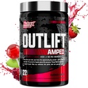 OUTLIFT Amped Max Dosed HIGH STIM Pre Workout Powder, 6G Citrulline, 3.2G Beta Alanine, Alpha GPC, CognatiQ, Extreme Energy, Massive Pumps, Strength, Electrolytes, Nootropics, Fruit Punch, 22 Servers