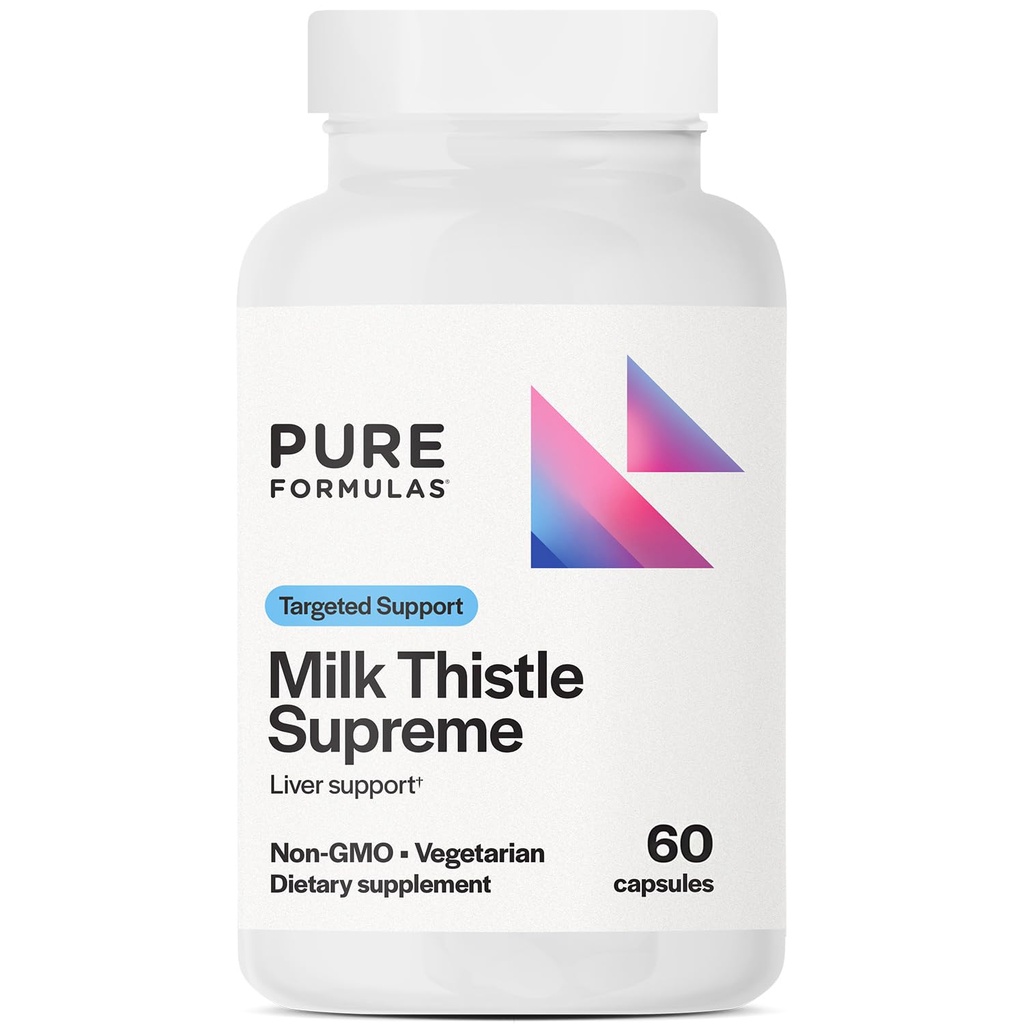 PureFormulas Thistle Lait Supreme 250 mg – Santé hépatique et antioxydant – Capsules végétales non OGM – 60 Nombre