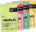 Harlo - Sample Pack Electrolyte Drink Mix met Toegevoegd Bovine Collageen & Creatine - Createine Monohydraat Poeder - Energie Drink Poeder - Suikervrije Energie Dranken
