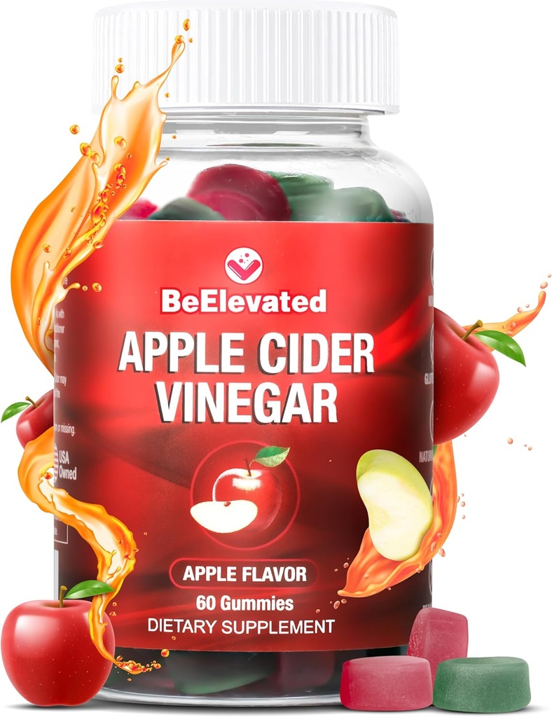 Apple Cider Vinegar Gummy | Weight Loss Ginger Supplements for Women & Men | 500mg ACV Gummies for Belly Fat Burner | Boost Metabolism | Non-GMO Apple Flavor Vitamins | (60 Count Bottle)