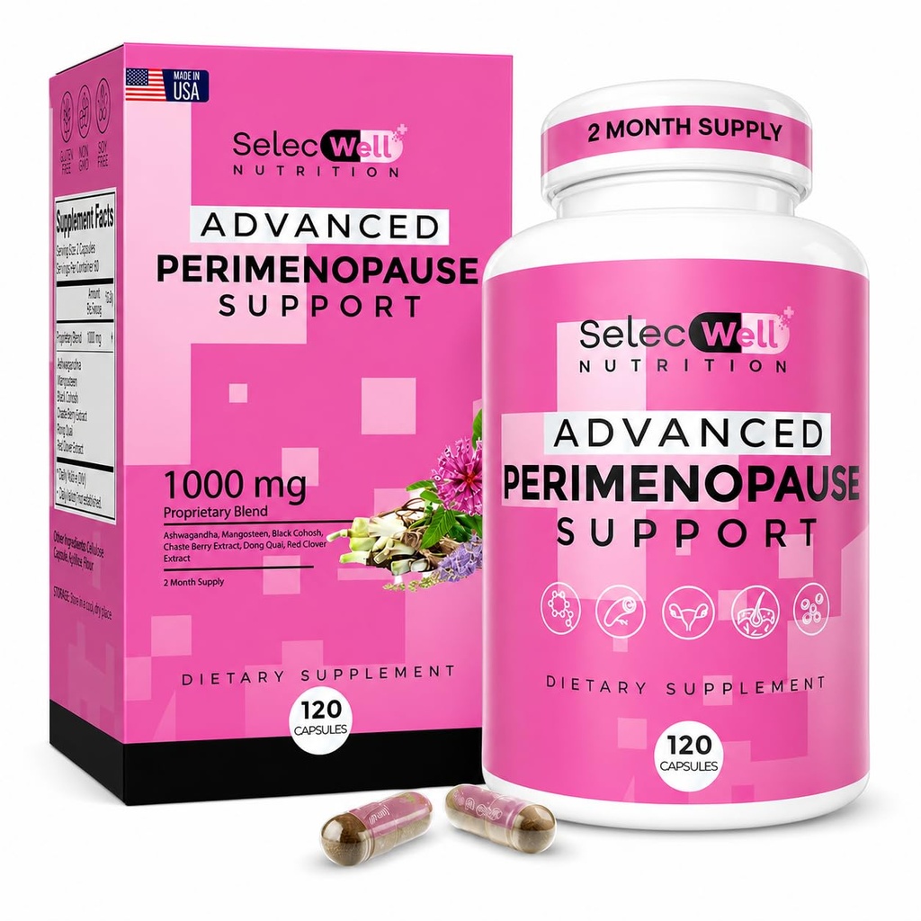 Perimenopause & Menopauze Support Supplement voor vrouwen Multi-Symptoom Relief with Black Cohosh & Red Clover Isoflavones 