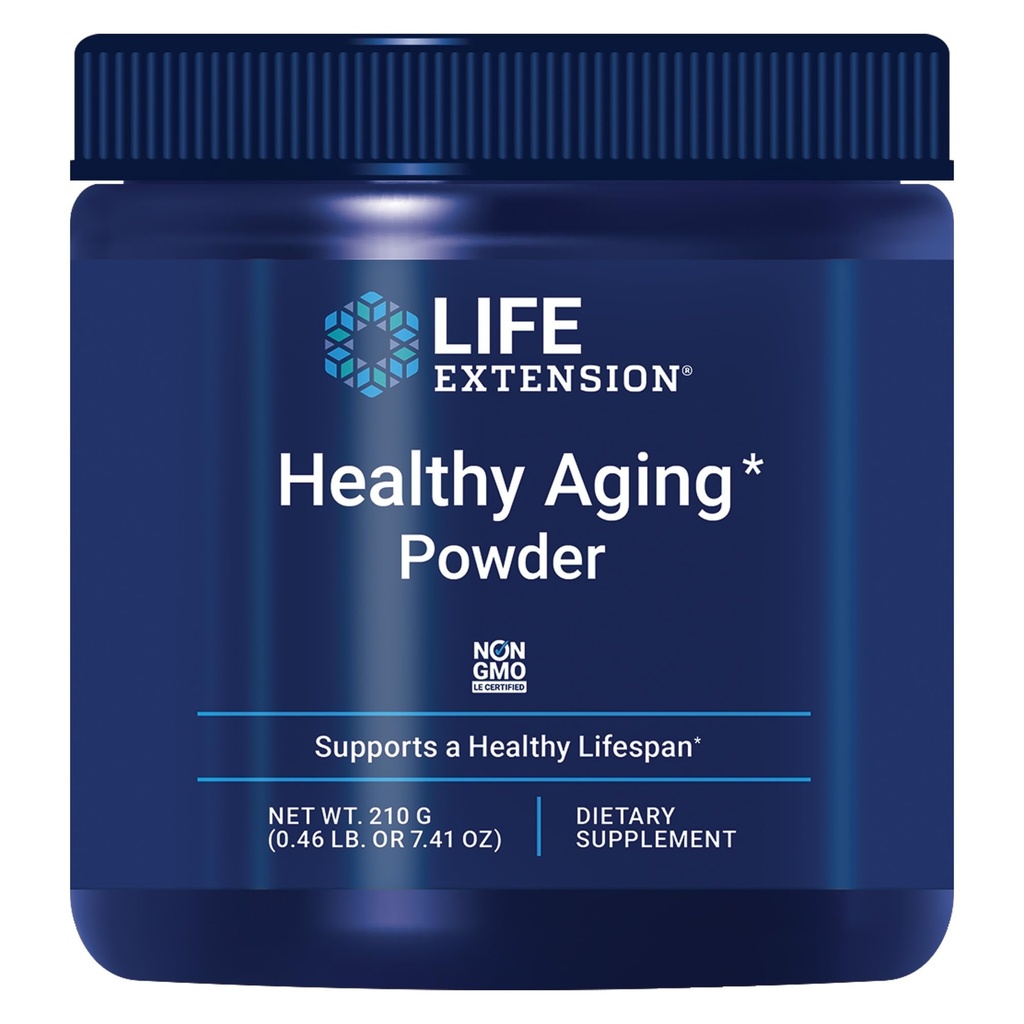 Life Extension Healthy Aging Powder, Healthy Aging Supplement, Heart Health, Brain Health, Exercise Performance, Taurine, Lithium, spermidine, Powder Blend, Non-GMO, Vegetarian, 30 Servings