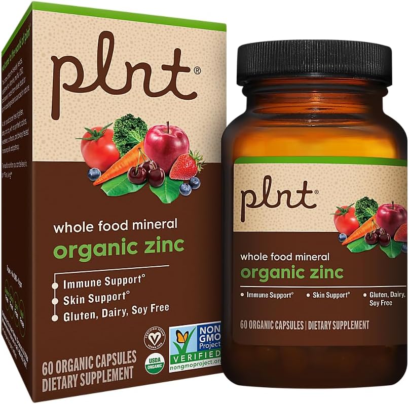 Organische zink, Whole Food Mineral Formula for Immune & Skin Support (60 Organische Capsules)