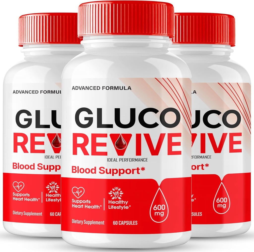 Gluco Revive Pills, Gluco Revive Supplement Capsules, GlucoRevive Health and Wellness Support - Maximum Strength All Natural Advanced Formula, GlucoRevive Health Pills Reviews (3 Pack)