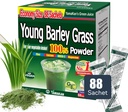 YAMAKAN Young Barley Grass Powder, Greens Superfood Powder Rijk aan voedingsstoffen, mineralen, vitaminen en plantaardige eiwitten voor vrouwen en mannen, gerstgras uit Japan, niet GGO 88 Tel.