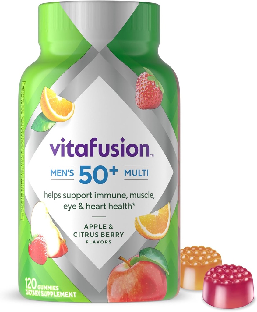 Vitafusie Mannen 50+ Dagelijkse Multivitamine, Gummy Vitaminen, 120 Ct