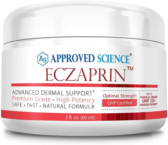 Goedgekeurde Science Eczaprin Balm - 30% Manuka Honing (UMF 10+), 5% Colloïdale havermout - Zachte formule voor droge, jeukende huid - voor alle huidtypes - Paraben-Free, Non-GMO, Soy-Free, Tarwe-Free - 2 fl. Oz.
