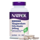 Natrol Magnesium Glycinate Supplementen 240 mg - Hoge Absorptie - Kalm Magnesium Glycinate voor Slaap - 60 capsules, 30 dagen Levering