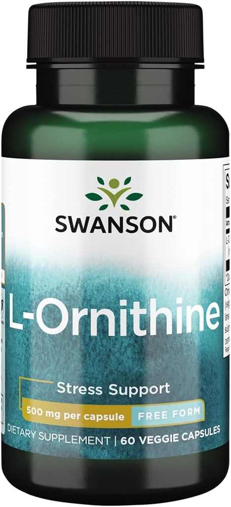 Swanson L-Ornithine Aminozuur 500 Milligrammen 60 Veg Capsules