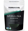 Terrasoul Superfoods Biologische Spirulina Poeder, 6 Oz, Vegan Protein, Green Superfood Boost voor Smoothies, Ontgiftende Elixirs, en Immuun Ondersteuning