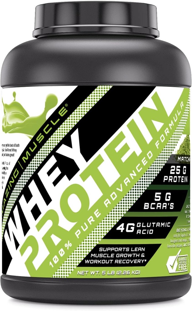 Geweldige spier 100% Wei Proteïnepoeder *Geavanceerde formule met Wei Proteïne Isolaat als primaire Ingrediënt Samen met Ultra Gefilterd Wei Proteïne Concentraat (Japanse Matcha, 5 Lb)