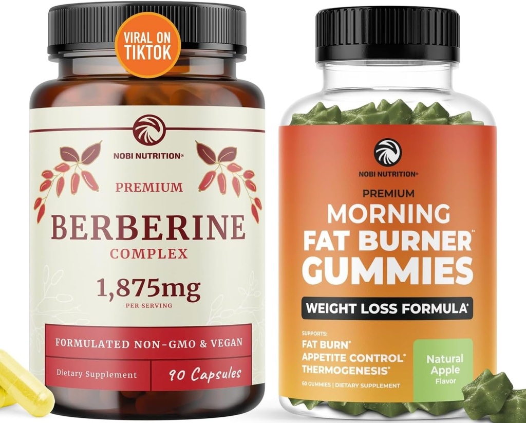 Berberine Complex Supplement en Burn Gummies volledige gewichtsverlies Ondersteuning met groene thee & Bitter Meloen 