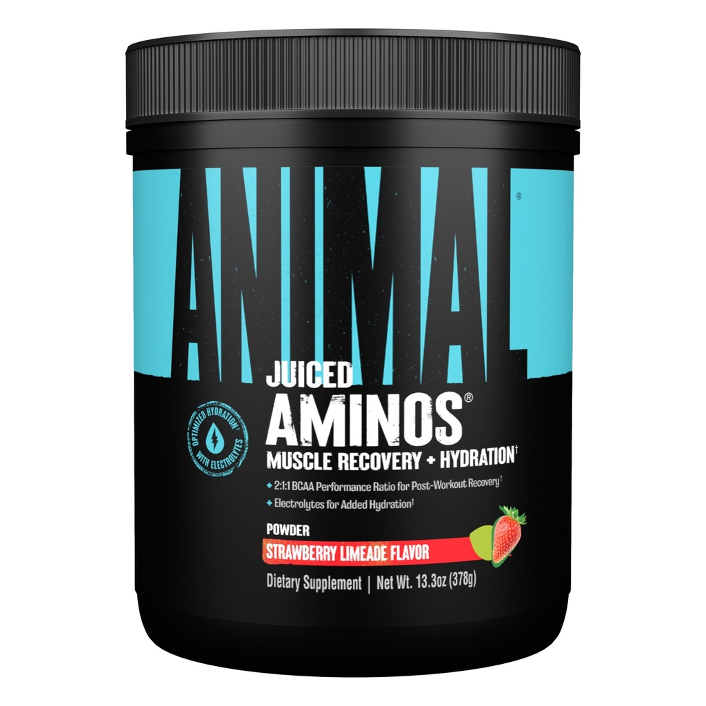 Acides aminés juteux pour animaux - BCAA poudre EAA Matrix Plus Hydratation avec électrolytes et sel de mer en tout temps récupération et amélioration de la performance, fraise Limeade Saveur, 30 portions