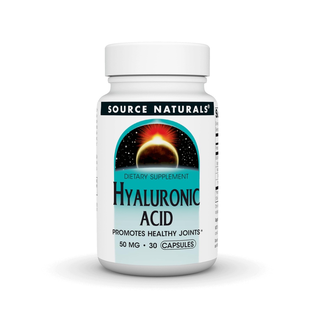 Source Naturals Acide hyaluronique, favorise la santé des articulations*, 50mg - 60 Capsules