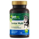 Petnc soins naturels senior multi-chewables (60 comte), chien quotidien multivitamine et soutien multiminéral, comprend le zinc, le magnésium, le fer et plus, soutient la santé globale, pour les chiens matures, foie saveur