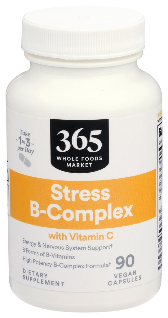 365 door Whole Foods Market, Vitamine B Stress Complex met Vitamine C, 90 Veg Capsules