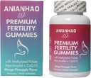 Premium Vruchtbaarheid Gummies voor vrouwen, Premium Vrouwelijke Balance Gummies, met Inositol, CoQ10, Folaat en Vitaminen, Ondersteuning Hormone Balance, Ovulatie/Menstruele Cycle, 1 maand levering