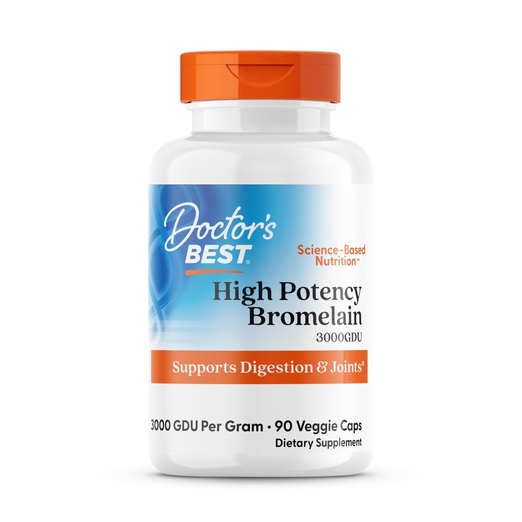 Best 3000 GDU Bromelain Proteolytische Digestieve Enzymen Supplementen, Ondersteunt gezonde spijsvertering, Joint Health, Nutrient Absorptie, 500 mg, Capsule, 90 Count(Pack of 1)