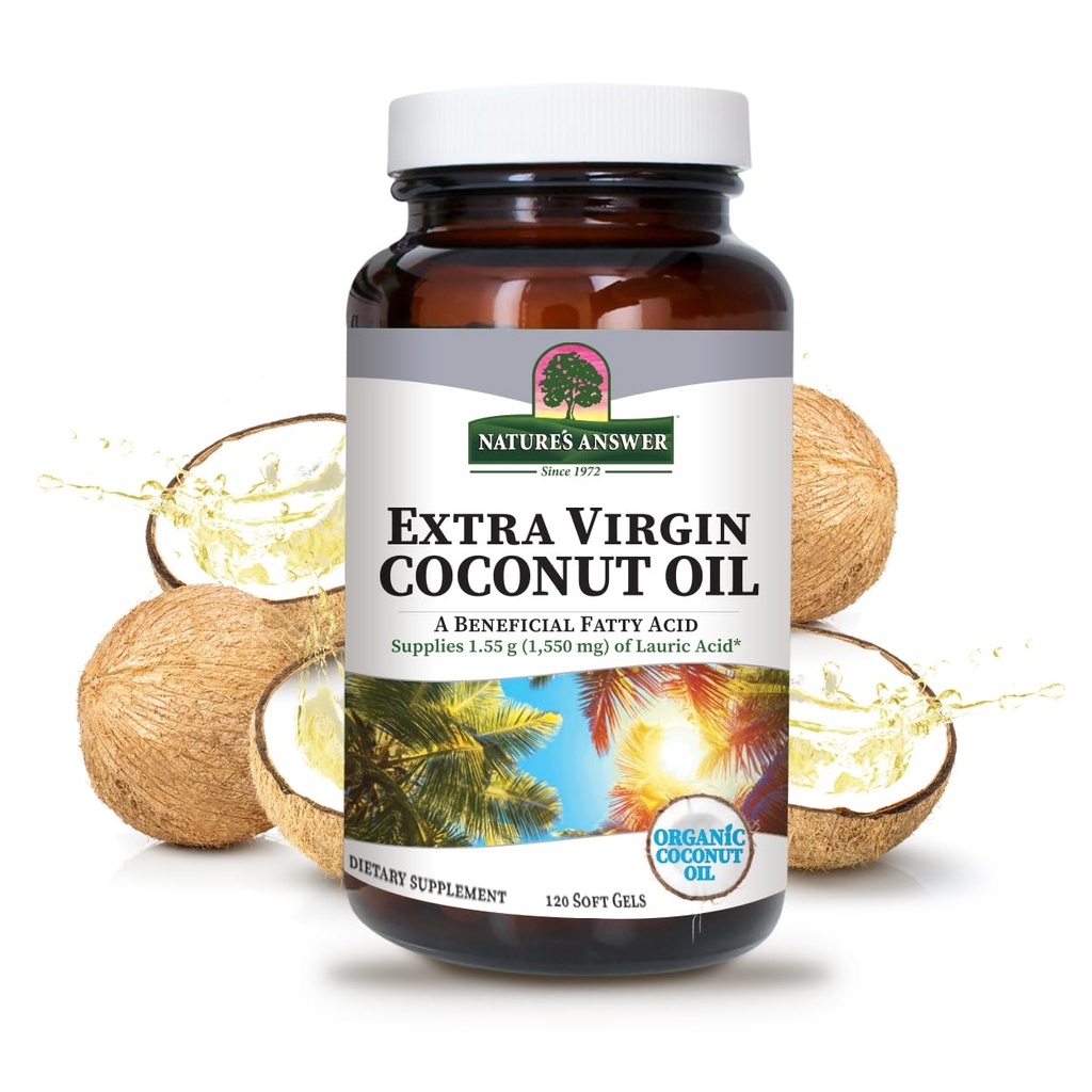 Nature's Antwoord Extra Virgin Coconut Oil Softgels Biologische Kokosolie Multi-Purpose Non-GMO Ideaal voor haar huid lichaam Moisturizer (verpakking van 2)