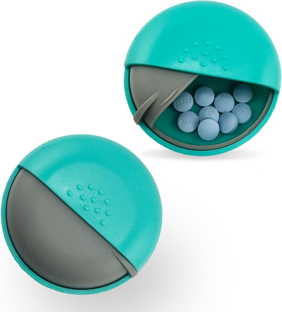 Round Travel Pill Organizer - Portable Small Pill Box for Purse - Compact, Leak-Proof Medicine Container voor pillen, vitaminen, visolie, supplementen - BPA-Free, duurzaam ontwerp, 2,75" (Blauw)