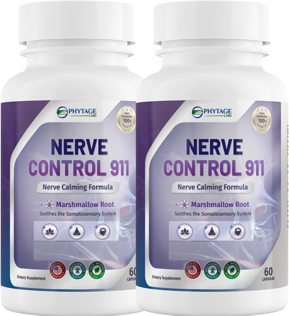Zenuwcontrole 911 - Natuurlijke planten gebaseerd nerve Health Supplement Capsules- 2 Pack
