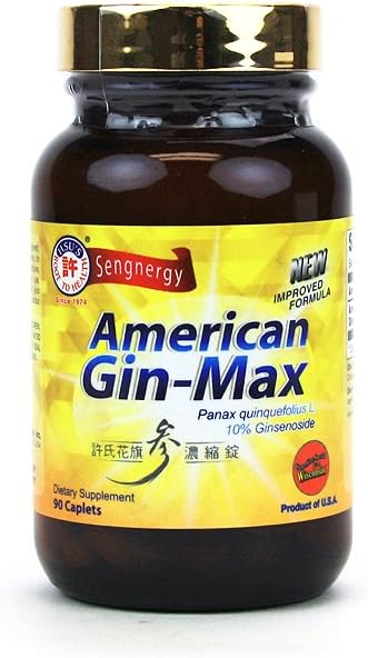 Hsu's SKU 1066, Ginseng américain Gin-Max 90 ct Caplets,